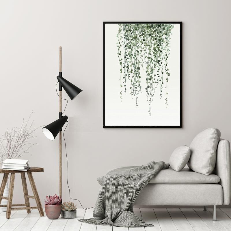 Tropical Green Leaves Wall Art