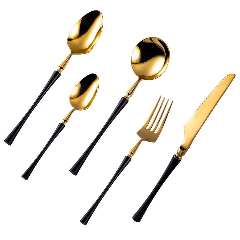 Altin Lavishery Decor Black Gold Flatware