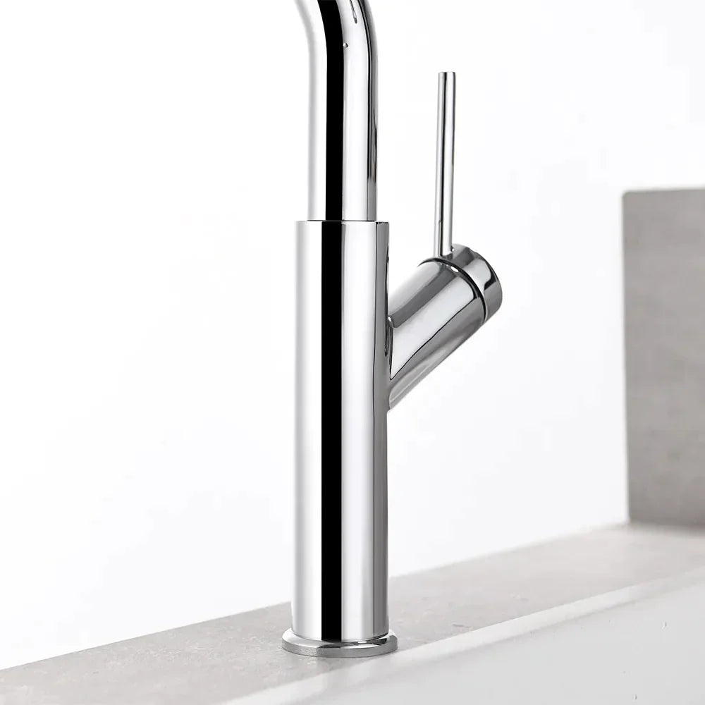 Nate - Retractable Curved Modern Kitchen Faucet