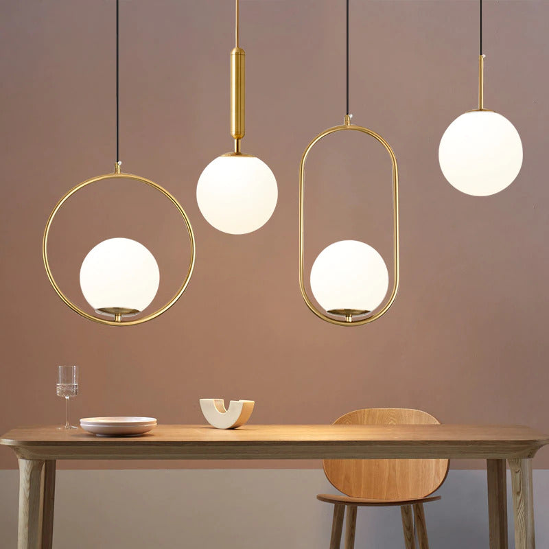 Modern Frosted Glass Globe Pendant Lights