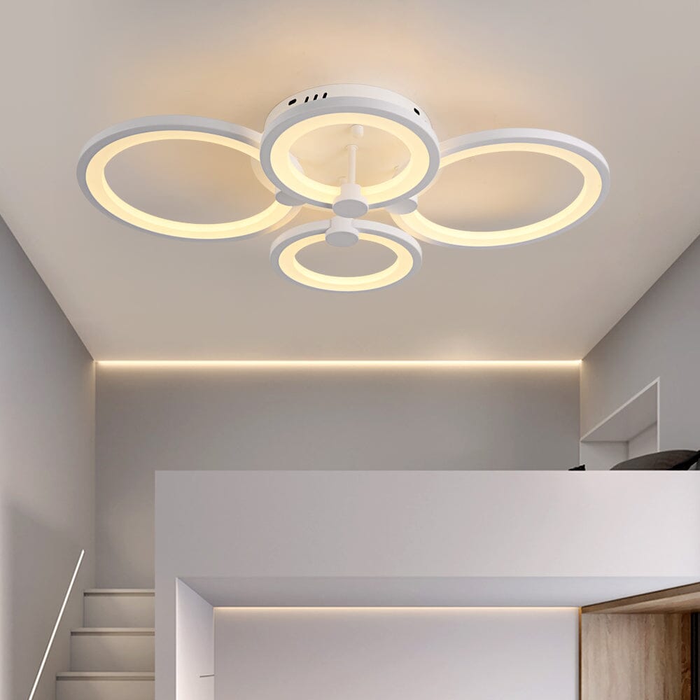 Modern Ring Acrylic Ceiling Lamp With Remote Control