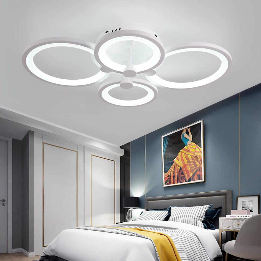 Modern Ring Acrylic Ceiling Lamp With Remote Control