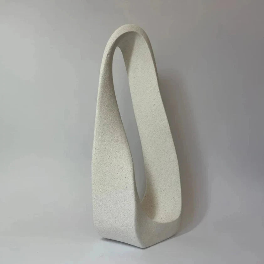 Mobius White Abstract Stone Sculpture