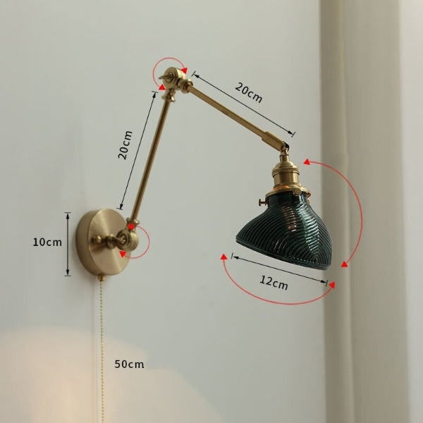 Modern Style Glass Copper Wall Light