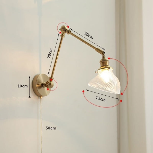 Modern Style Glass Copper Wall Light