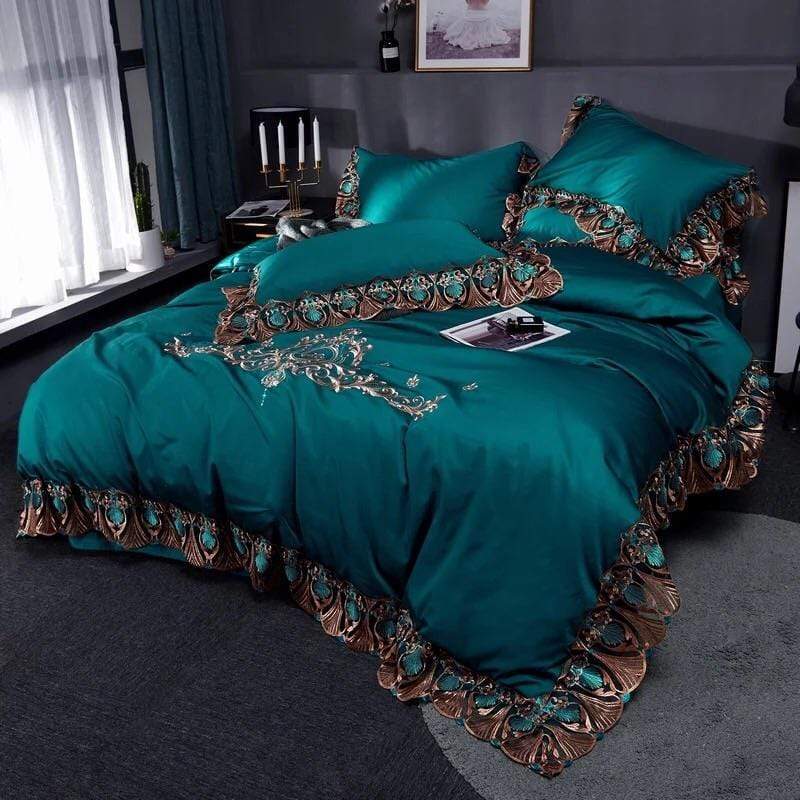 Peacock Royale Duvet Cover Set - Nordic Side - bed, bedding, spo-default, spo-disabled