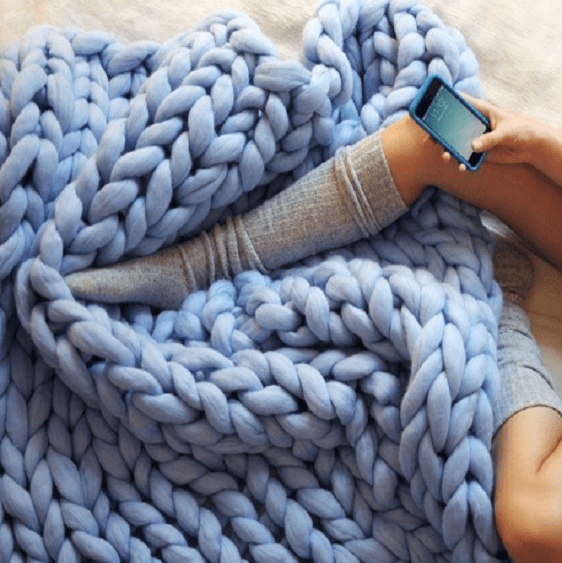 Handmade Chunky Knit Blanket - Nordic Side - Cool, Women Beauty