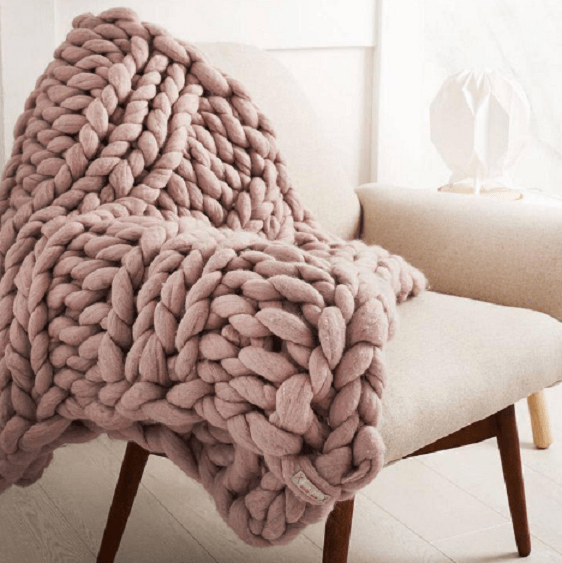 Handmade Chunky Knit Blanket - Nordic Side - Cool, Women Beauty