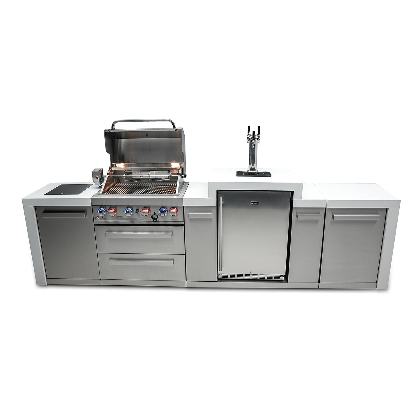 Mont Alpi 400 Deluxe BBQ Grill Island with Kegerator - MAi400-DKEG