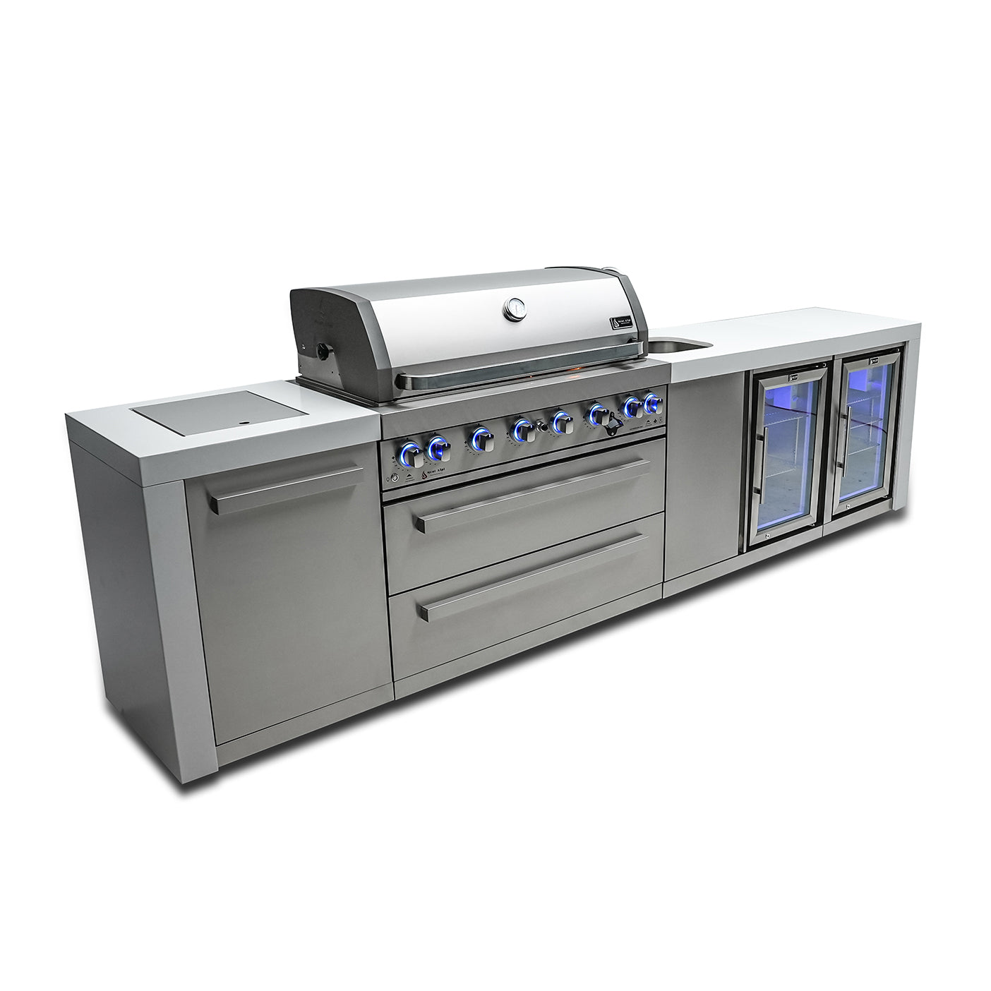 Mont Alpi 805 Deluxe BBQ Grill Island with Beverage Center & Fridge - MAi805-DBEVFC