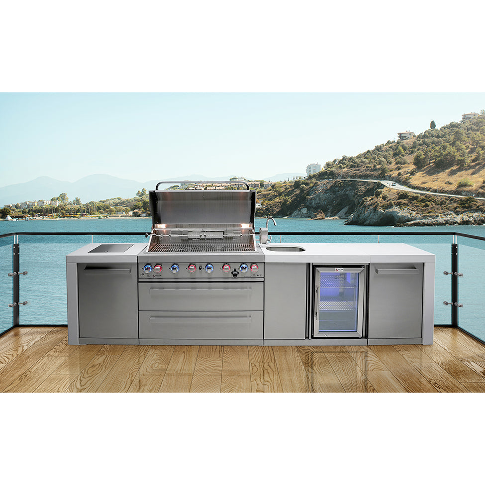 Mont Alpi 805 Deluxe BBQ Grill Island with Beverage Center - MAi805-DBEV