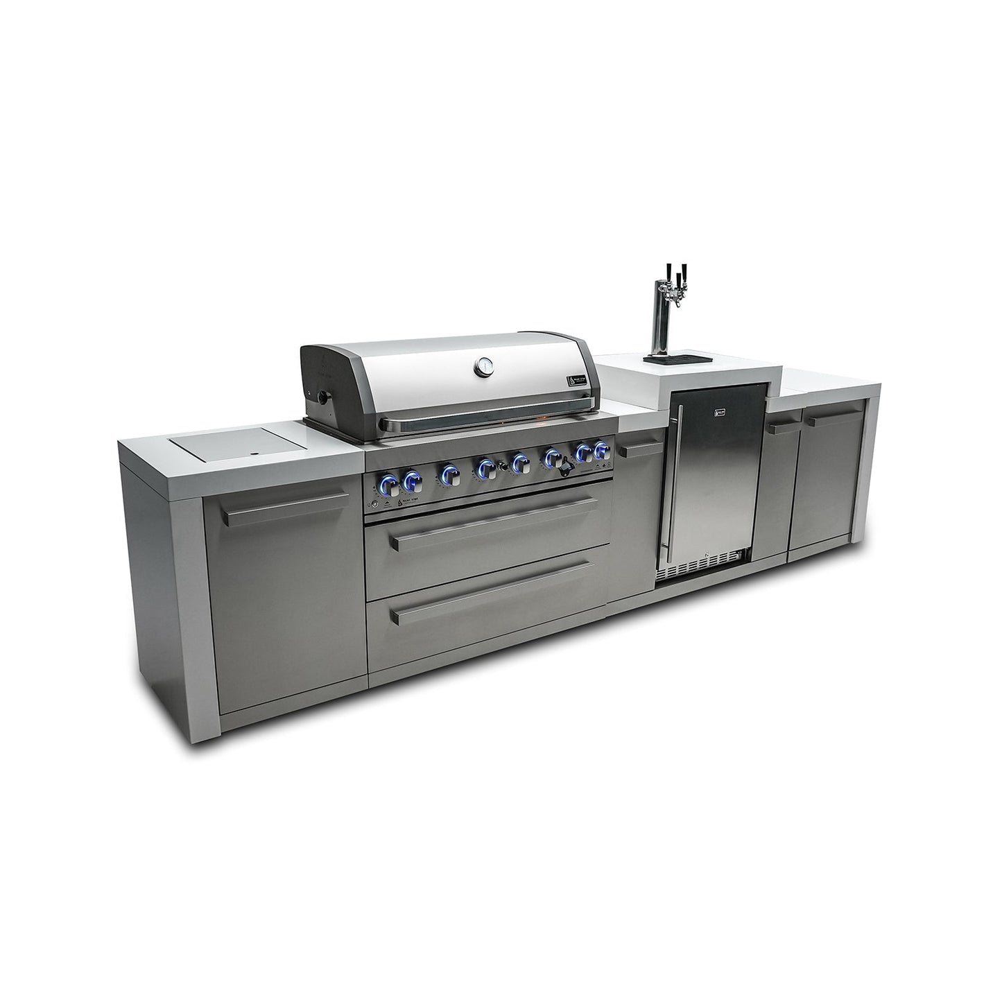 Mont Alpi 805 Deluxe BBQ Grill Island with Kegerator - MAi805-DKEG