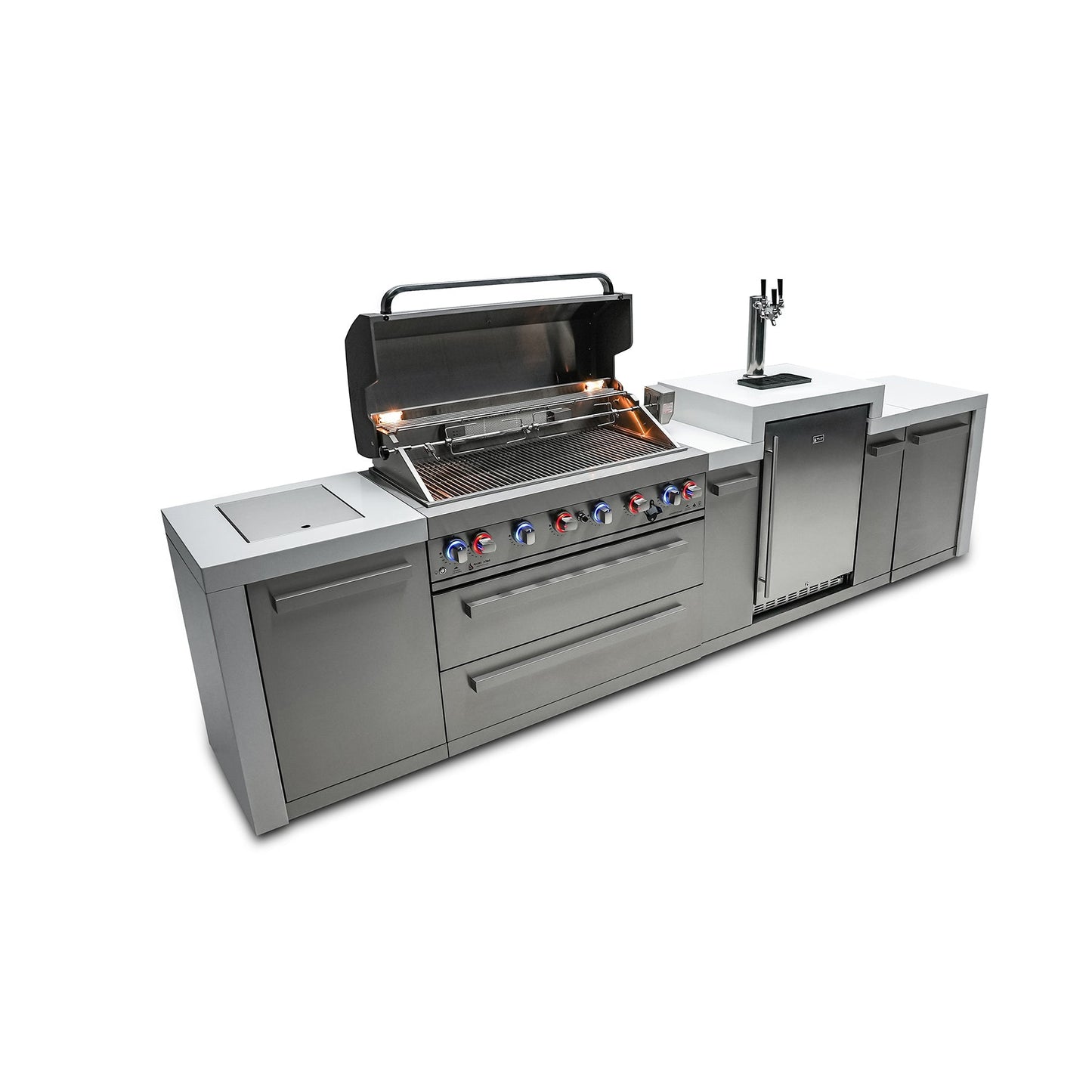 Mont Alpi 805 Deluxe BBQ Grill Island with Kegerator - MAi805-DKEG