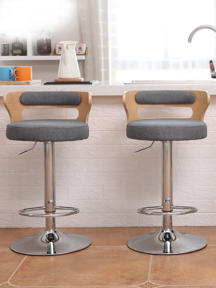 Metal Leg High Rotating Lifting Bar Stool Made of Leather