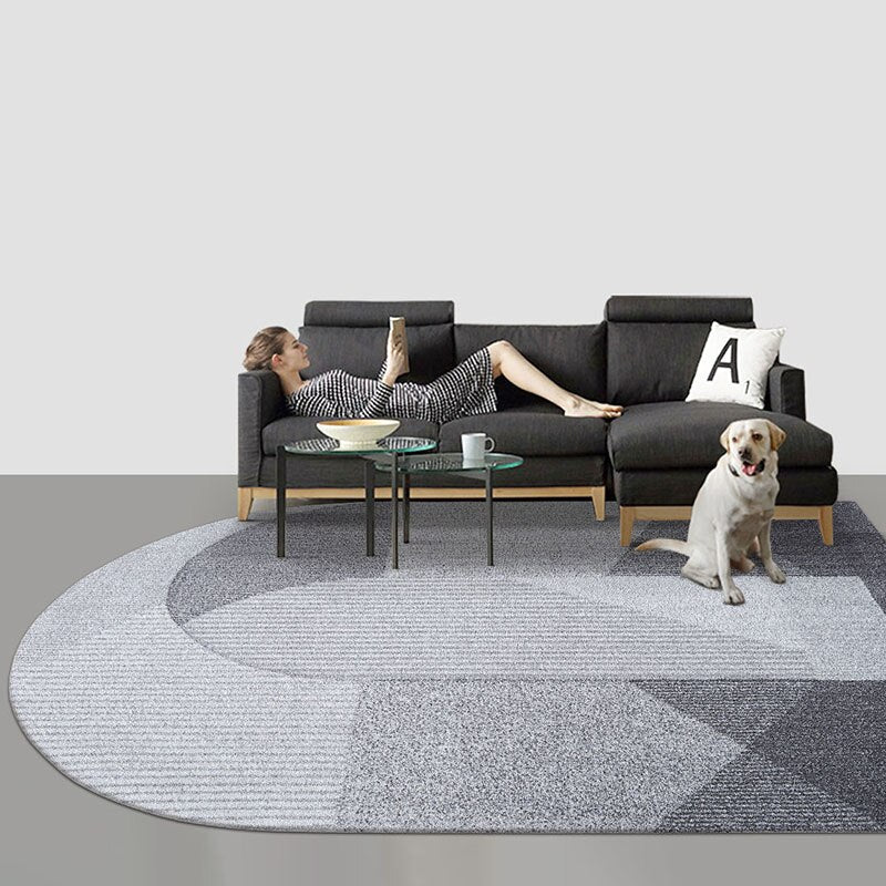 Unique bridge shaped post-modern living room area rug