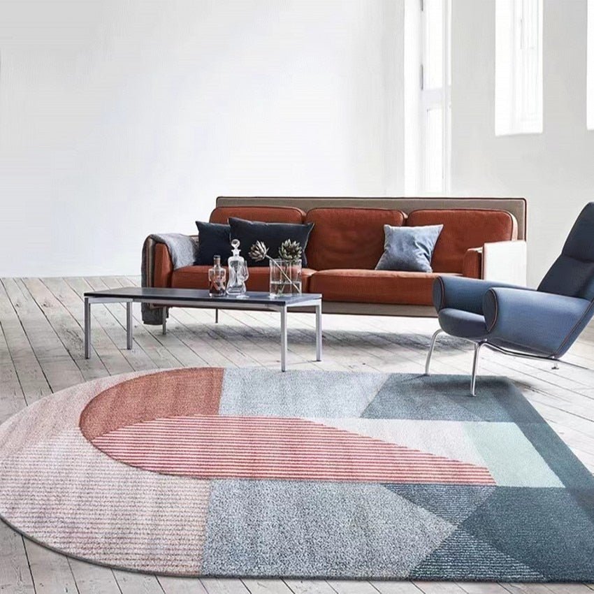 Unique bridge shaped post-modern living room area rug