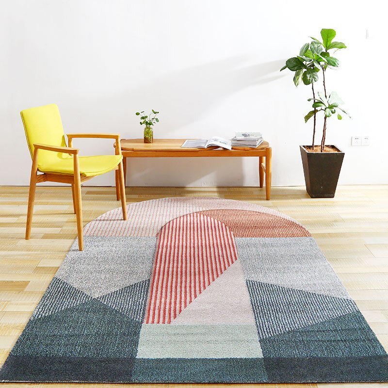 Unique bridge shaped post-modern living room area rug