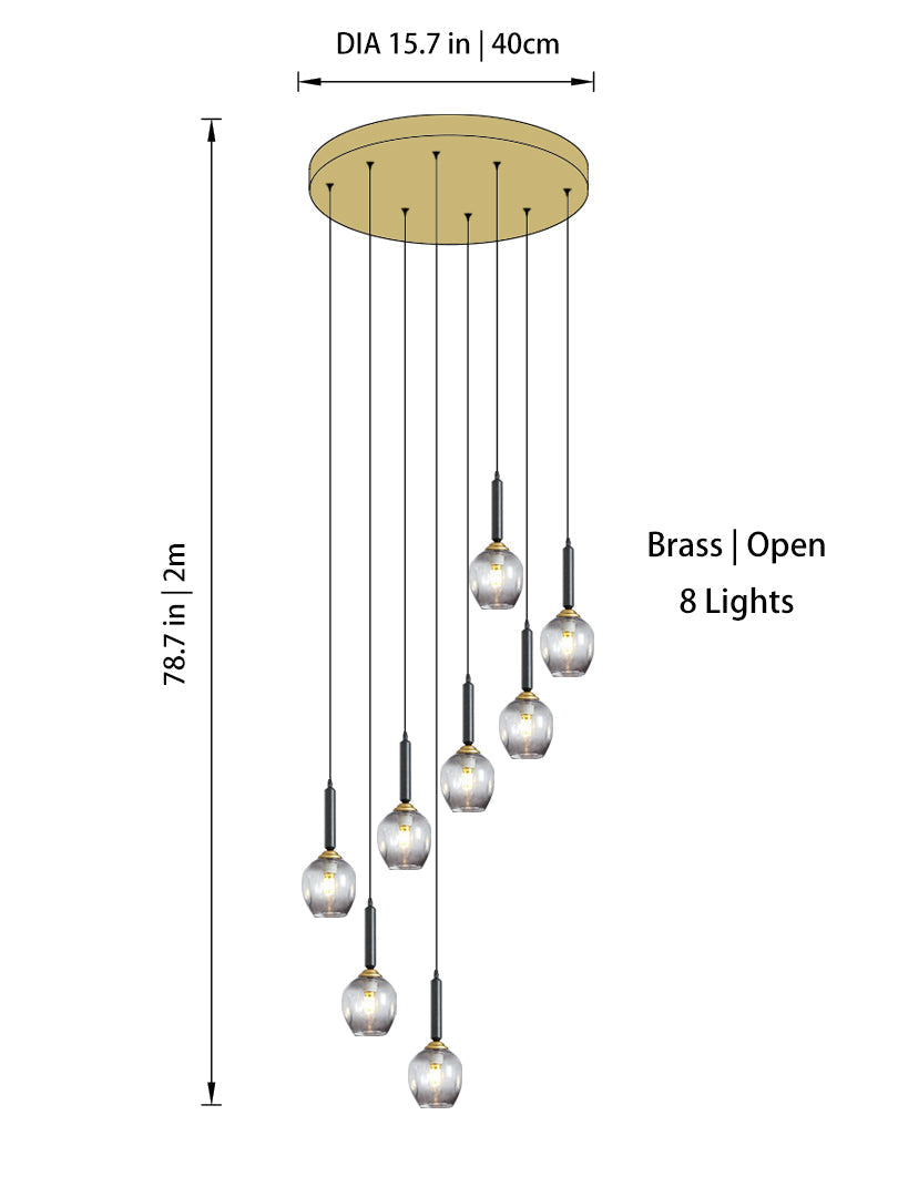 Modern Glass Chandelier Lighting Fixture