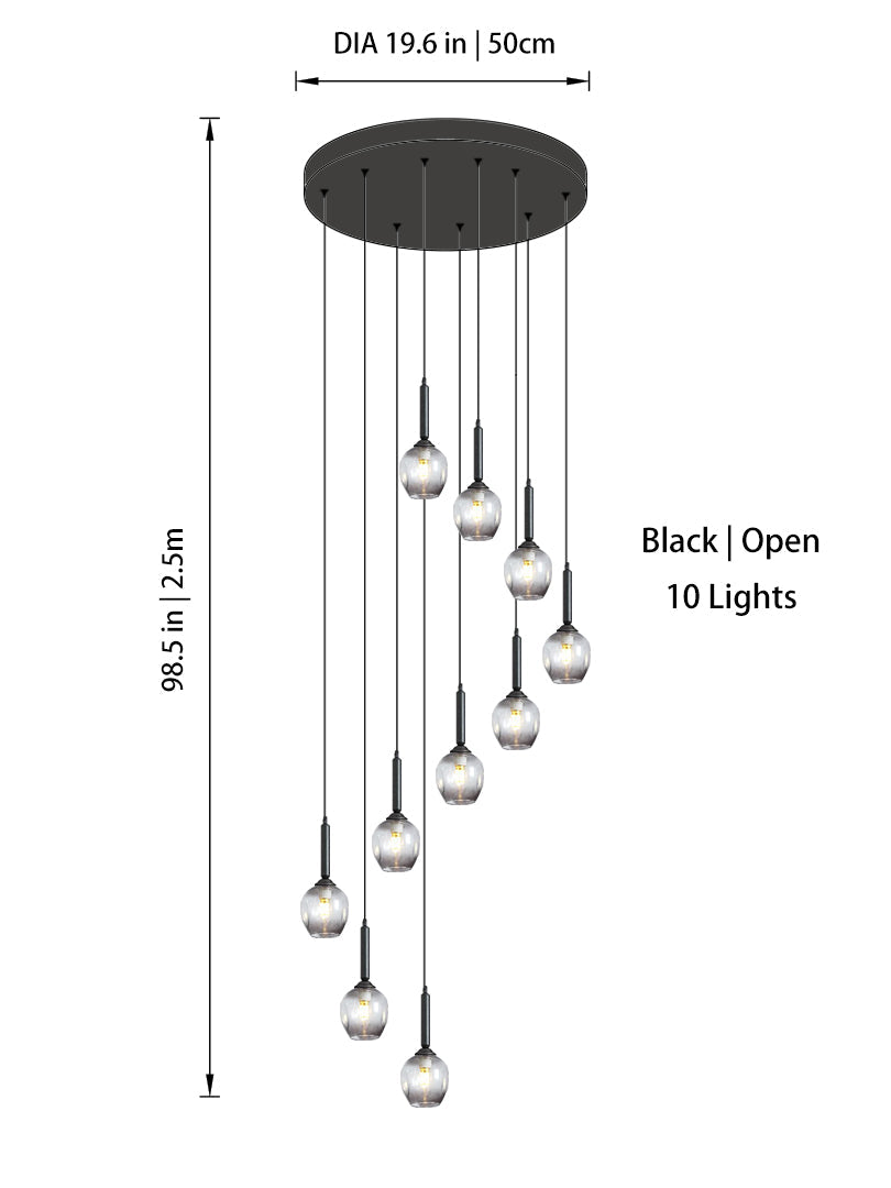 Modern Glass Chandelier Lighting Fixture