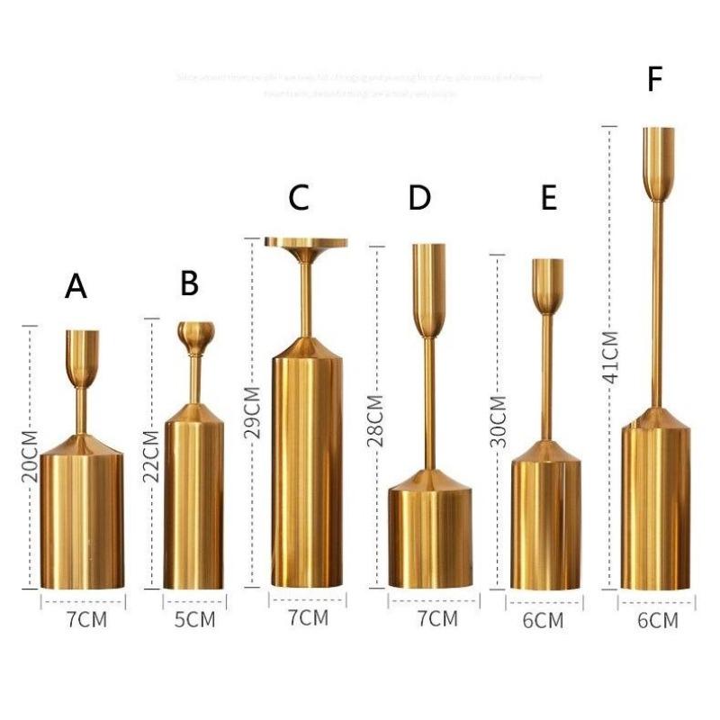 Trindale Golden Metal Candlestick Set