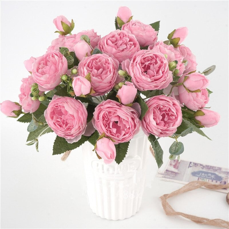 Artificial Peony Bouquet (10pcs)