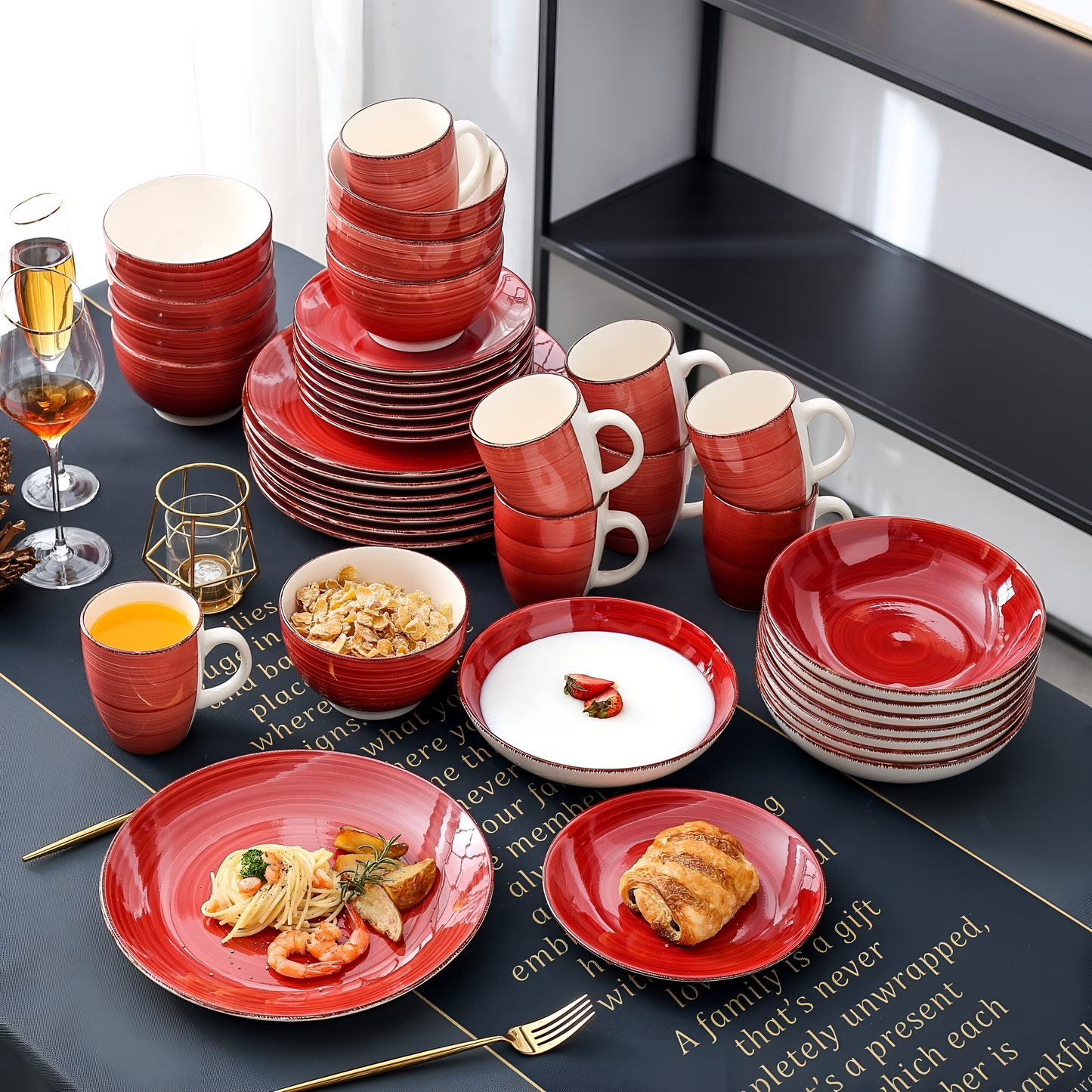 Bella-R 40-Piece Porcelain Dinnerware Set | Dinnerware | NordicAbode.com