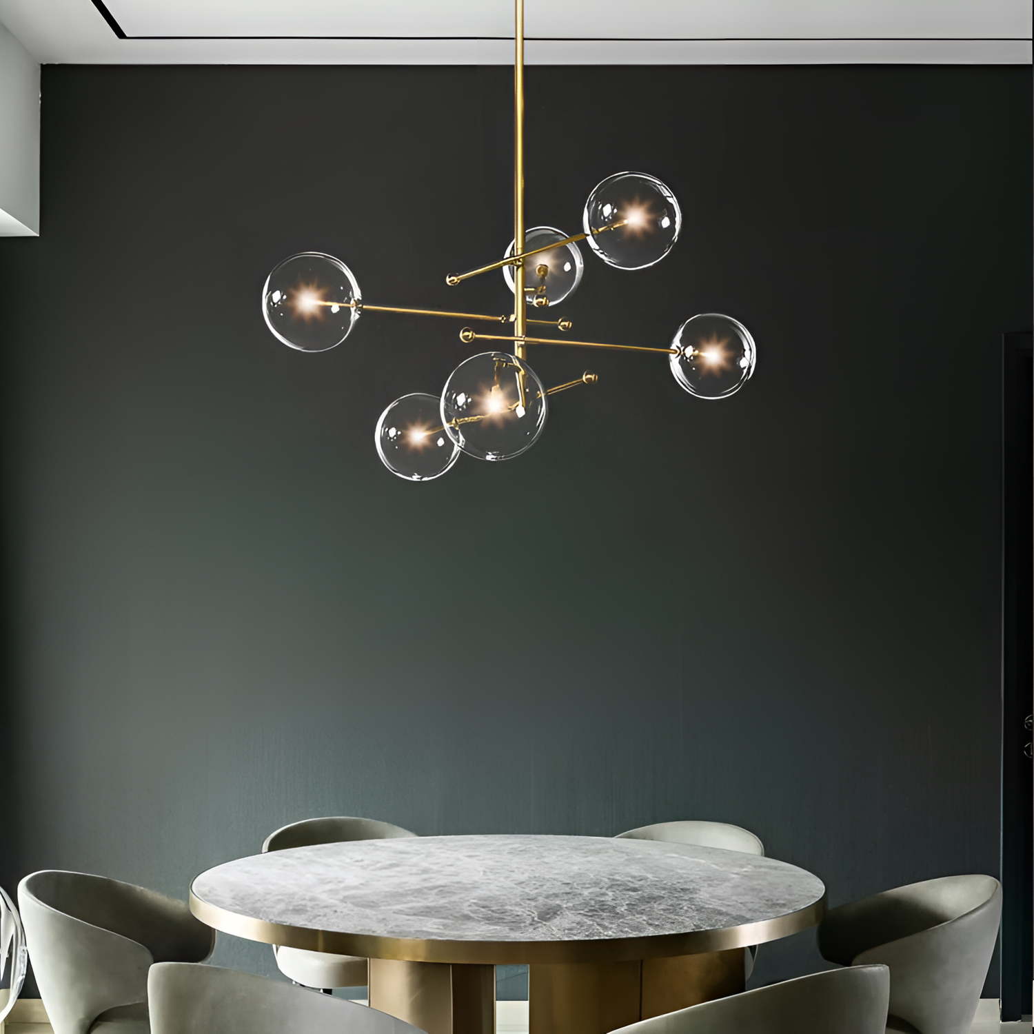 Modern Gold Glass Chandelier - Modern | Lighting | NordicAbode.com