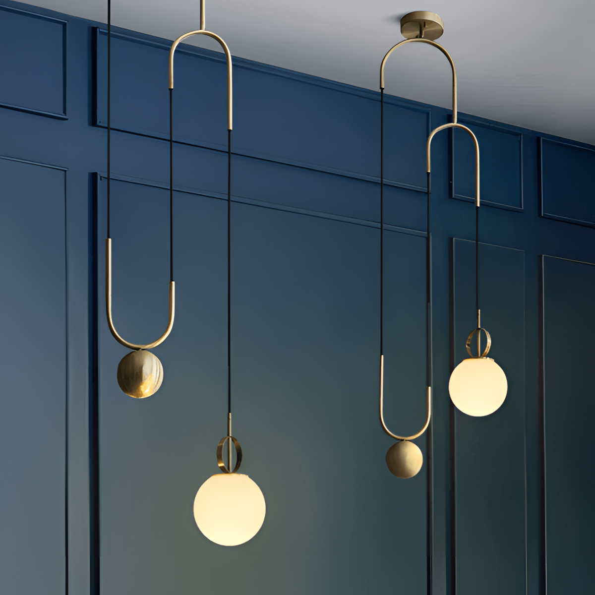 Cradle Brass Pulley Pendant Light - Mid Century | Lighting | NordicAbode.com