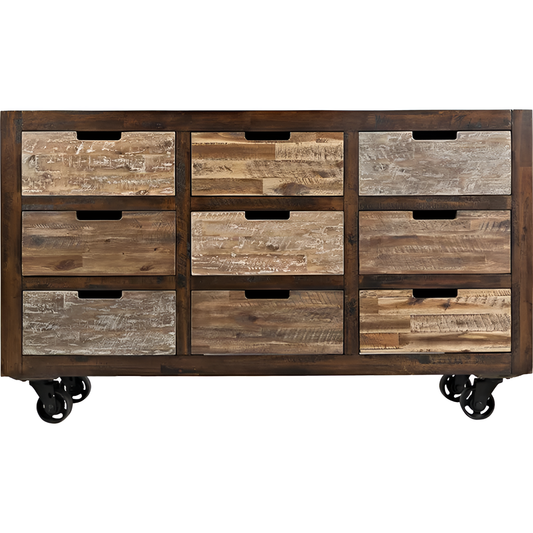 Anna-Bella Distressed Sideboard with 9 Drawers | Furniture | NordicAbode.com