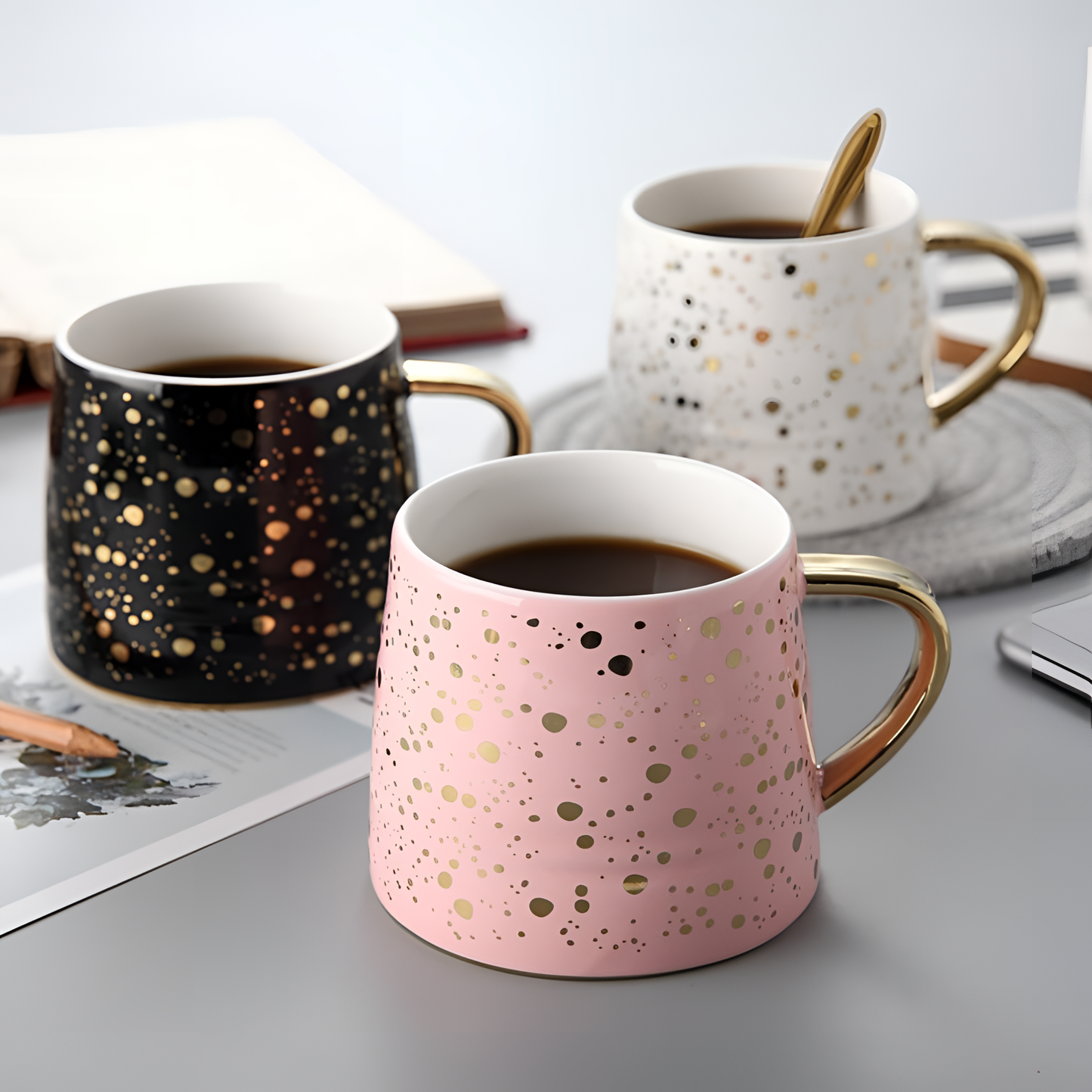 Golden Elegant Ceramic Mug | Drinkware | NordicAbode.com