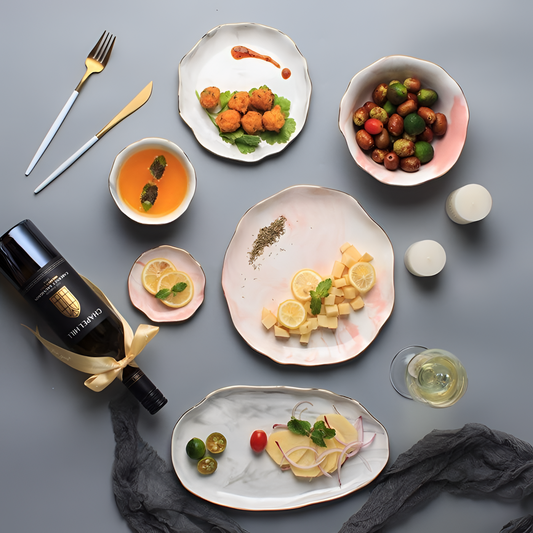 Hand-Finish Marble Ceramic Plates | Dining | NordicAbode.com