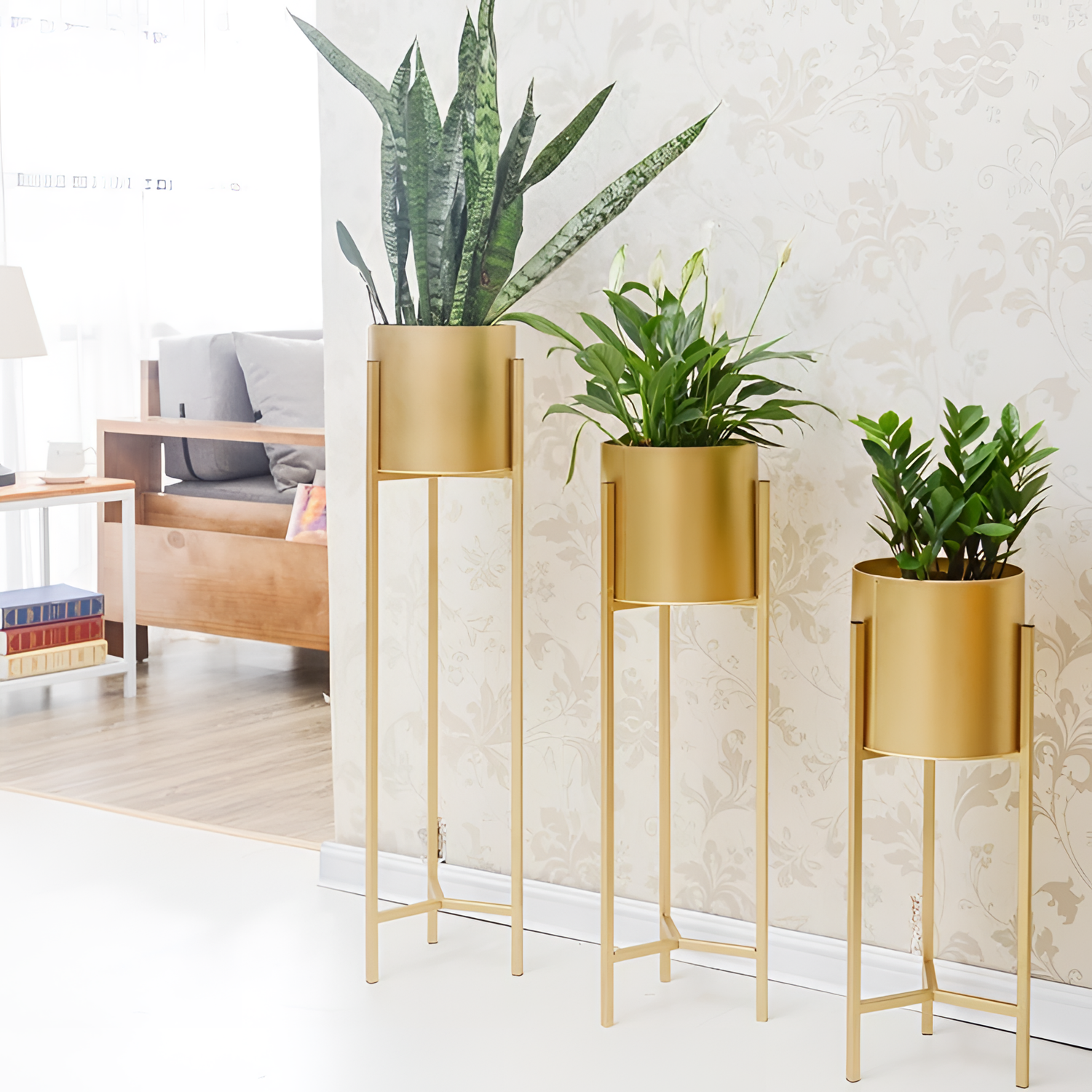 Gold Planters with Stand | Planters | NordicAbode.com