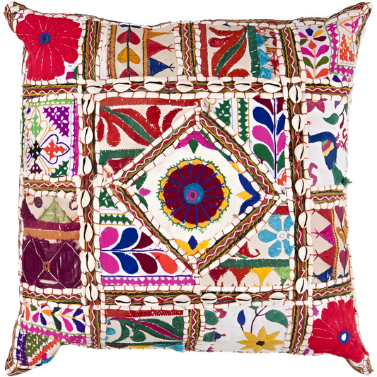 Quilted Colorful Embroidered Pillow Case | Pillow Cases | NordicAbode.com