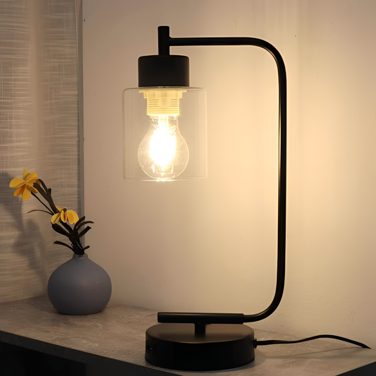 Pouso Industrial Table Lamp - Matte Black | Lighting | NordicAbode.com