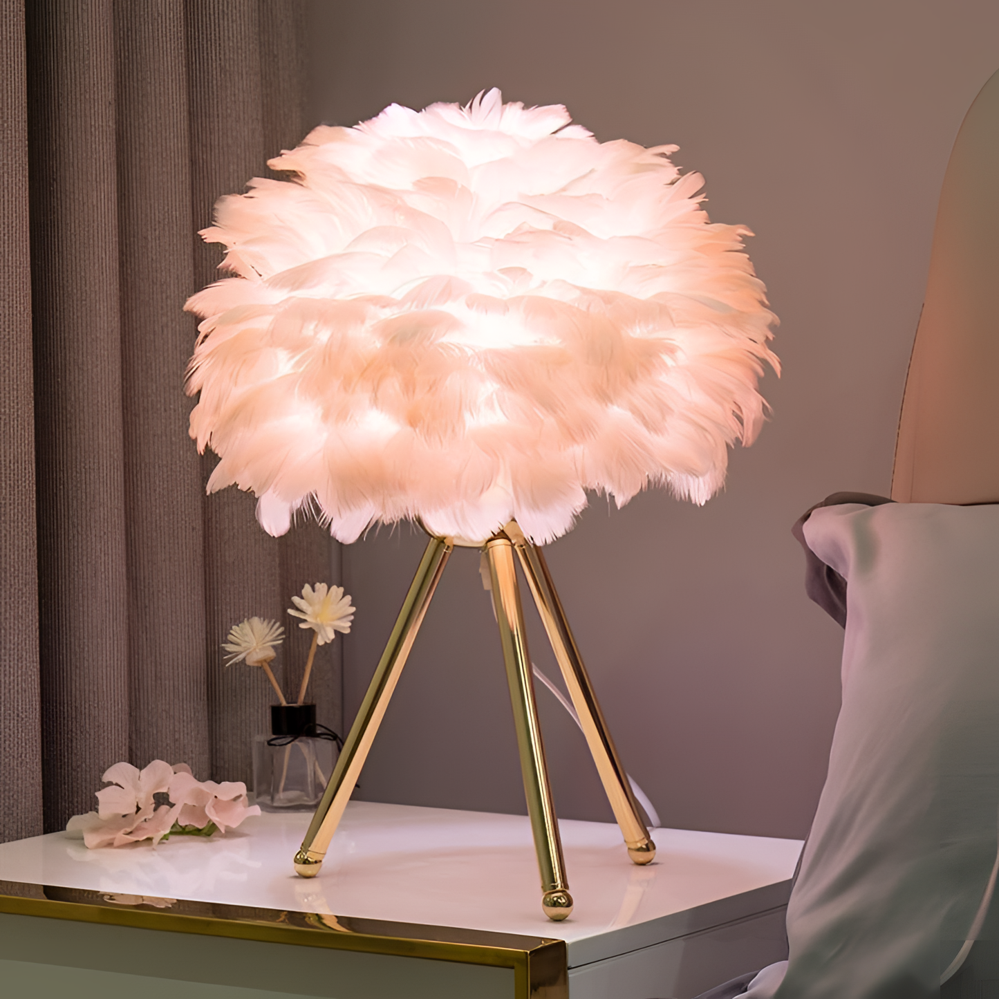 Led Feather Lamp - Nordic Vintage Charm | Lighting | NordicAbode.com