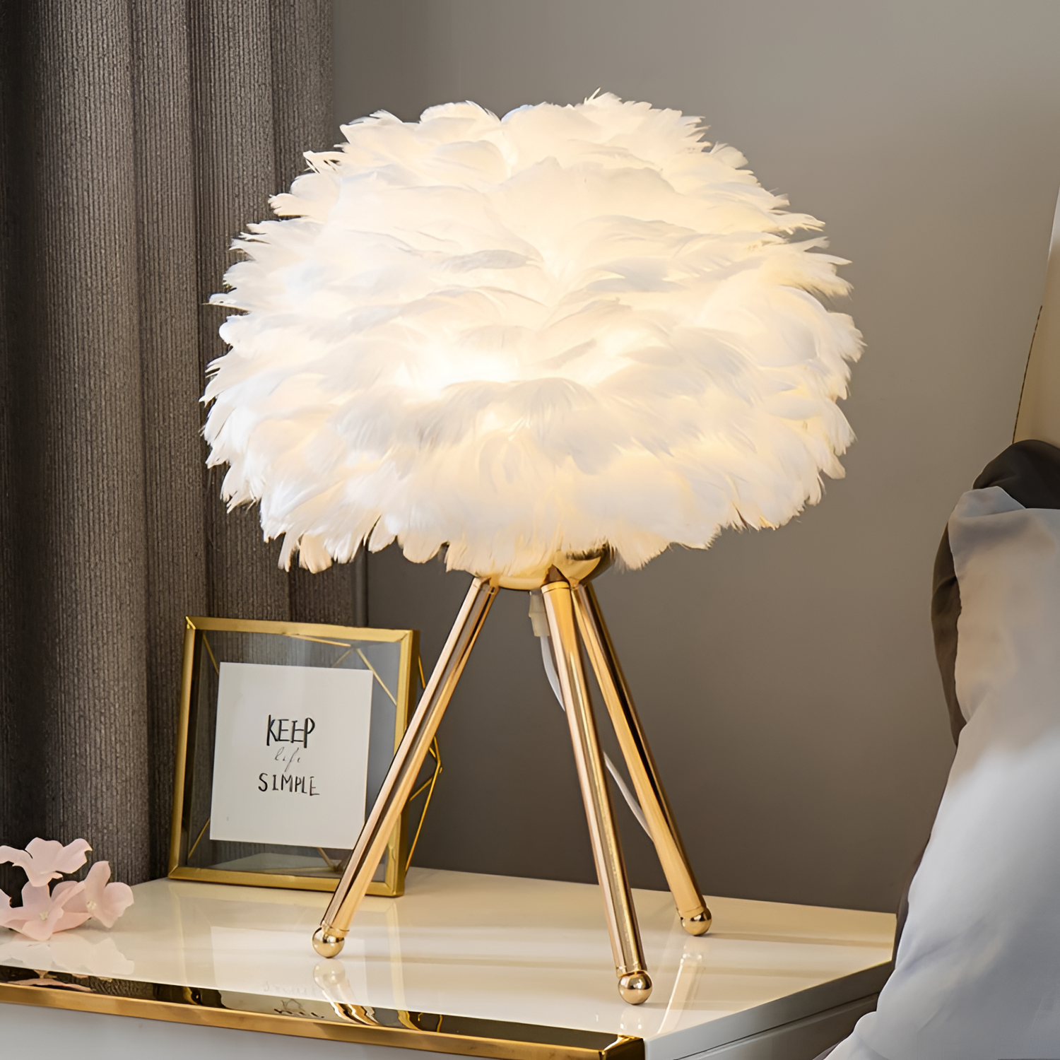 Luxurious Goose Feather Night Light | Lighting | NordicAbode.com