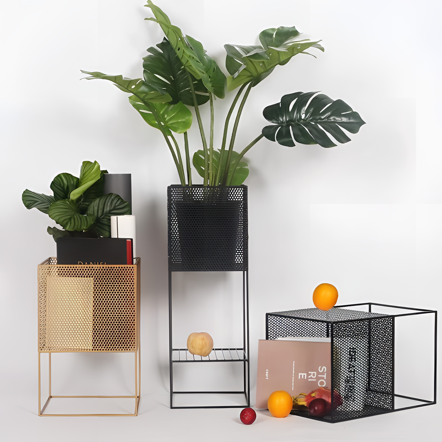 Isadora Modern Iron Standing Planter | Planters | NordicAbode.com