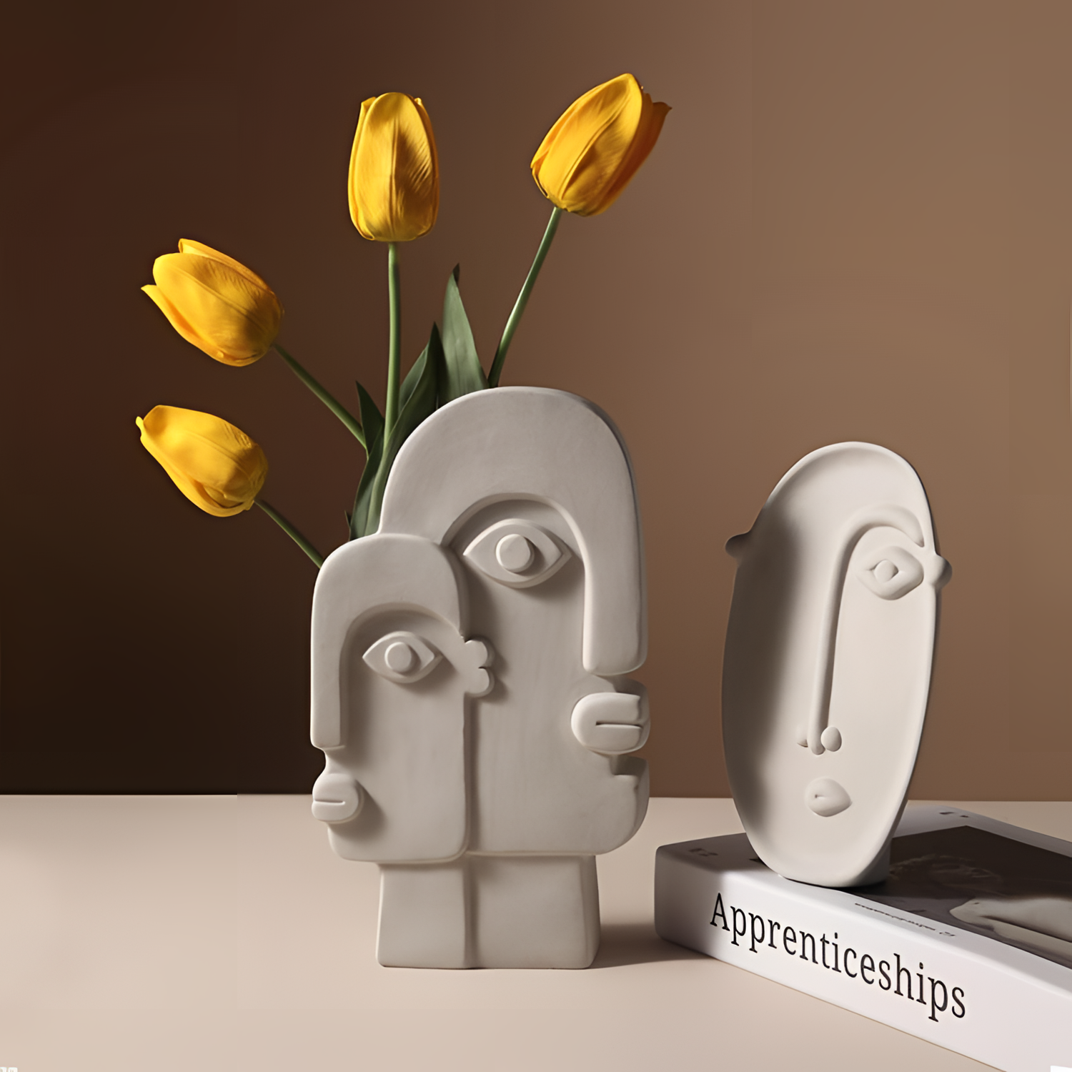 Lightweight Unique Ceramic Face Vase | Vases | NordicAbode.com