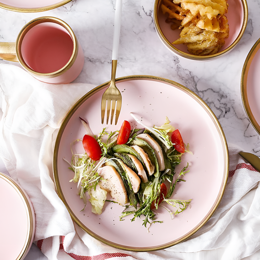 Matt Eco-Friendly Pink & Gold Dinnerware | Dinnerware | NordicAbode.com