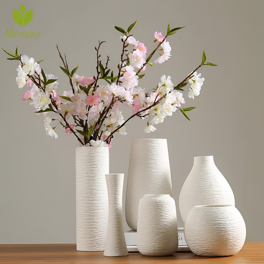 Modern Silky White Ceramic Vase | Vases | NordicAbode.com