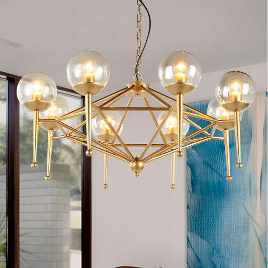 Marica Golden Geometric Chandelier | Lighting | NordicAbode.com