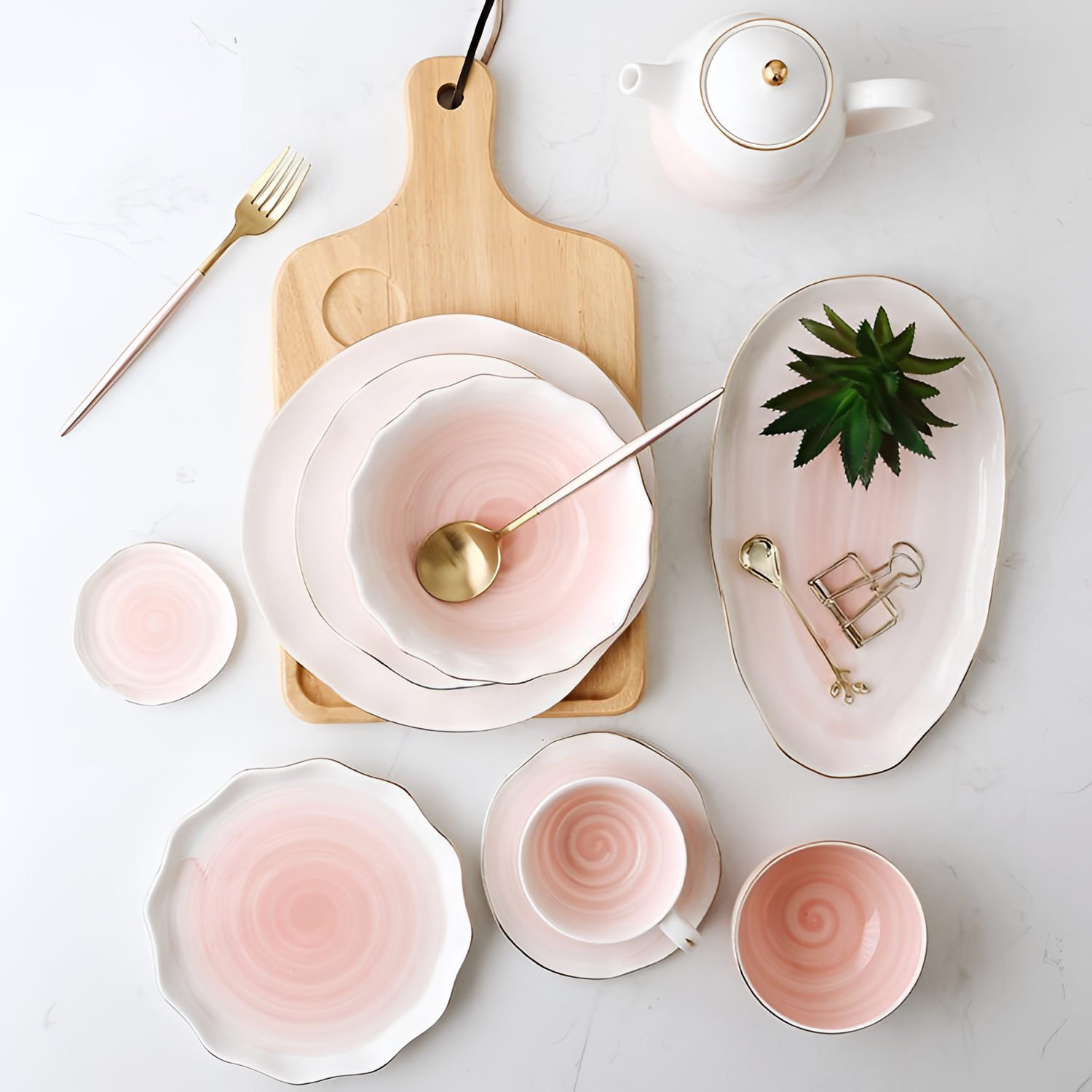 Gradient Pink Gradient Ceramic Dinnerware | Dinnerware | NordicAbode.com