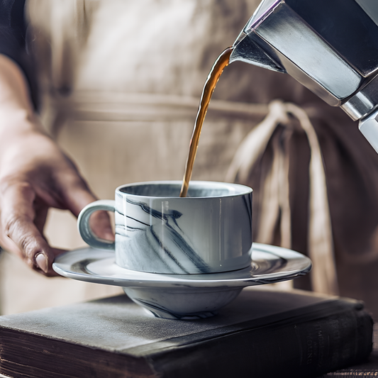 Marble Coffee Cup Set - Porcelain | Drinkware | NordicAbode.com