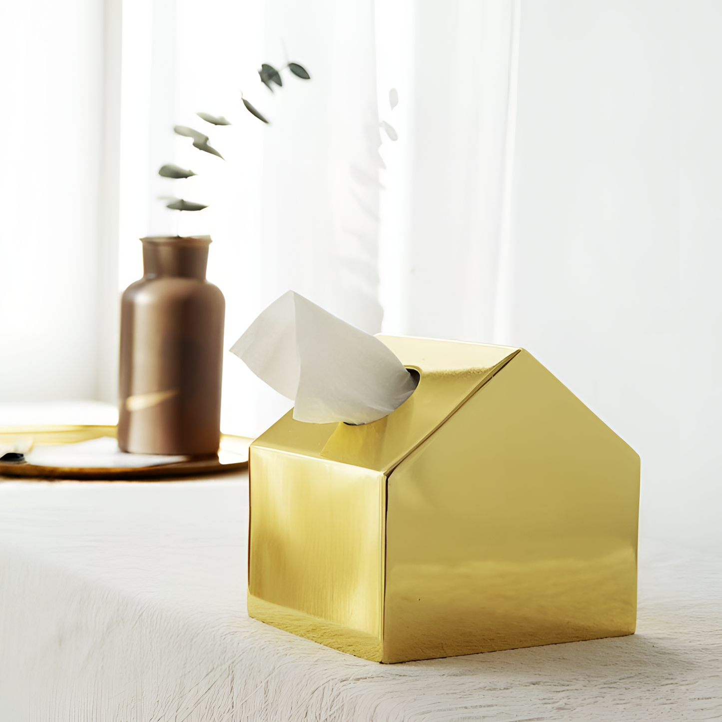 Gold Metal Tissue Case - Gold | Accessories | NordicAbode.com