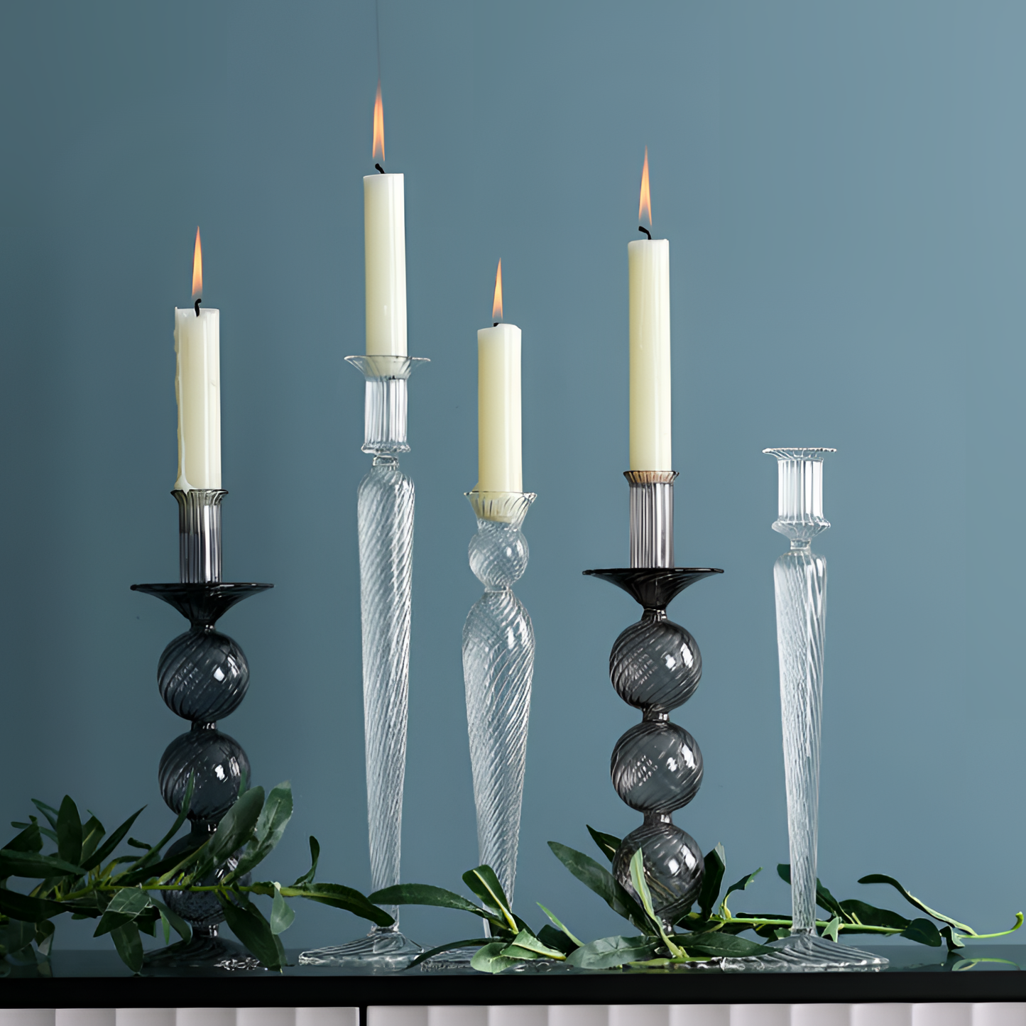 Crystal Modern Glass Candlestick Holder | Candlestick Holders | NordicAbode.com