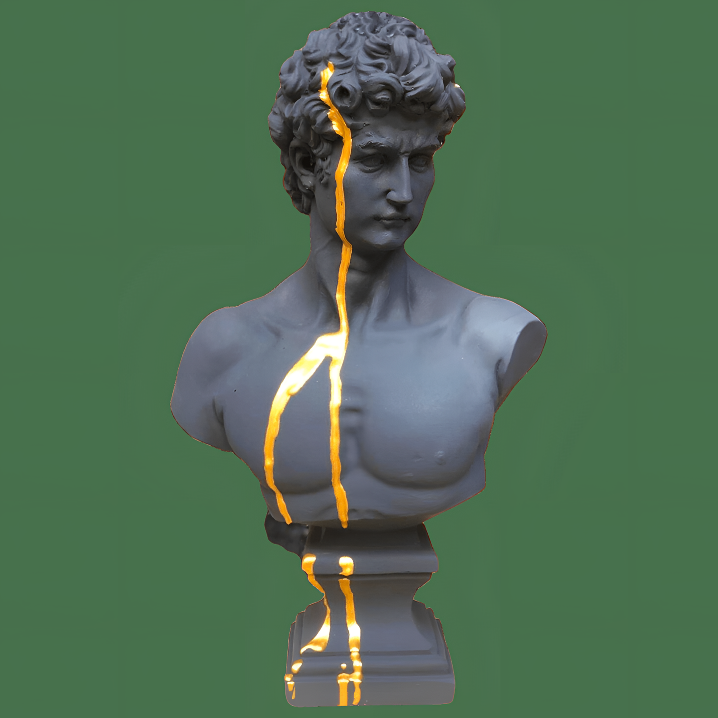 Michelangelo David Gold Strip Sculpture