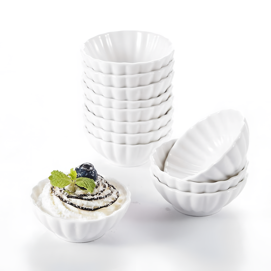 12-Piece Ivory White Porcelain Ramekins - 12-Piece | Tableware | NordicAbode.com