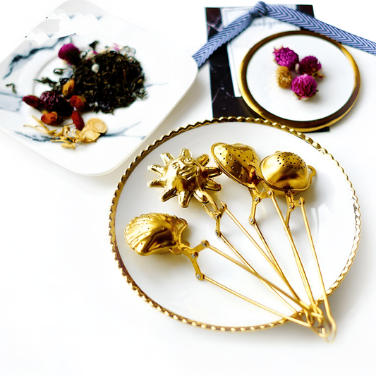 Gold Lovely Tea Infuser/Strainer - Gold Stainless | Kitchen Accessories | NordicAbode.com