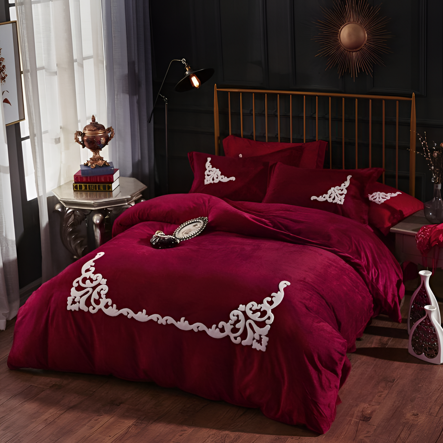 Velvet Embroidered Velvet Bedding Set | Bedding | NordicAbode.com