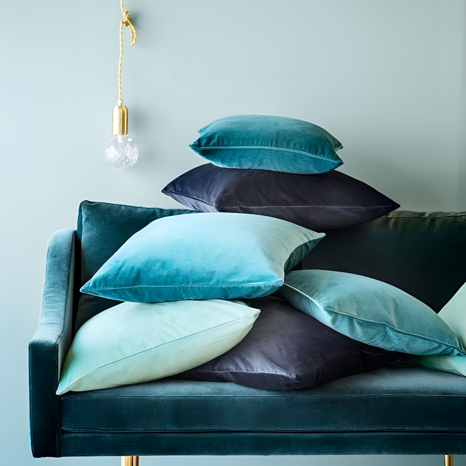 Green Velvet Cushion Cover - Green Tones | Cushions | NordicAbode.com